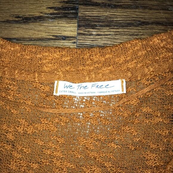 Free People NWT - Oversized Boho Orange Sweater - Picture 7 of 8